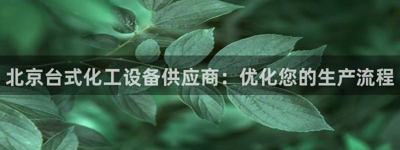 门徒平台代理：北京台式化工设备供应商：优化您的生产流程